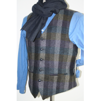 British Harris Tweed gilet, blauw