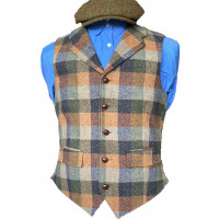 British Magee Tweed gilet met of zonder rever.